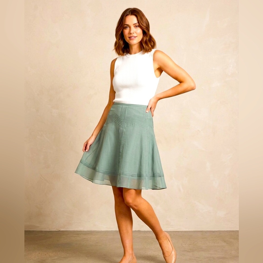 Club Monaco Sage Green A-Line Mini Skirt